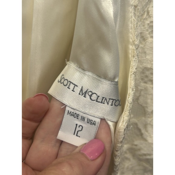 Scott McClintock Lace Formal Dress/Gown Vintage Size 12 Ivory Lace Coquette 80s - Picture 8 of 16